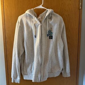 Disney Gray Hoodie with Blue Castle Accent
